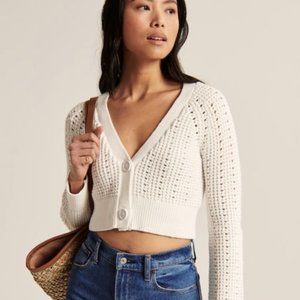 Abercrombie & FItch - XXS Pointelle Short Cardigan
